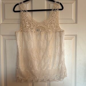 Ultra Pink Cream Lace Blouse